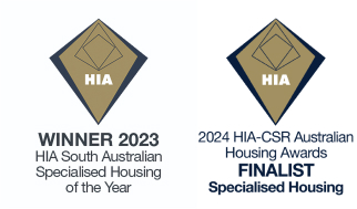 WINNER 2023 - HIA South Australian Specialised Housing of the Year and 2024 HIA-CSR Australian Housing Awards FINALIST - Specialised Housing.