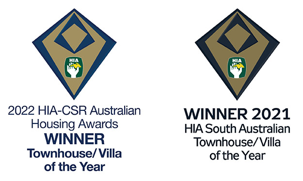 2022 HIA-CSR Australian Housing Awards WINNER Townhouse/Villa of the Year. 2021 HIA South Australian Townhouse/Villa of the Year Award